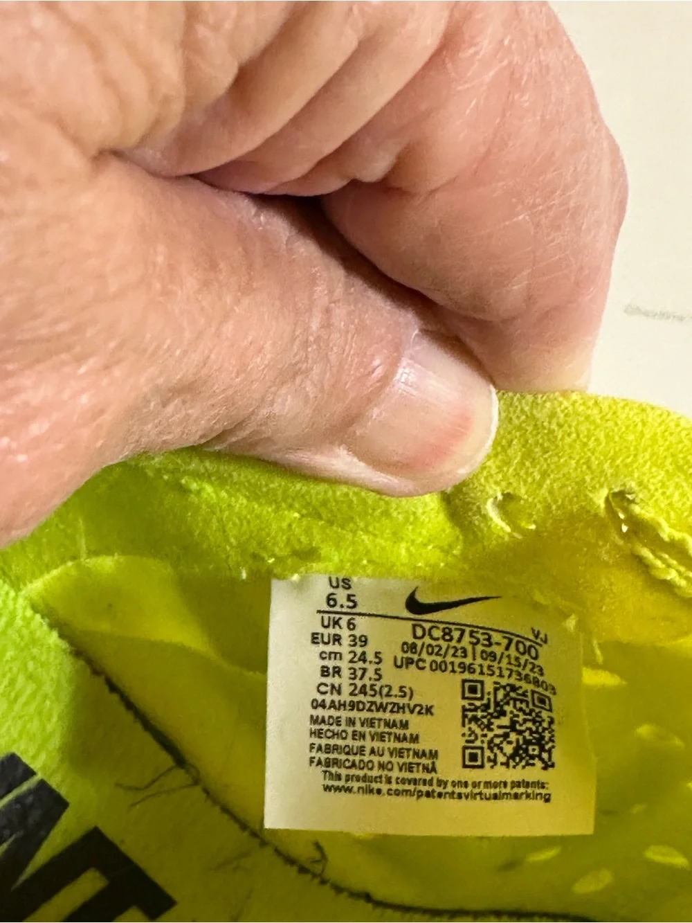 Nike Zoom Rival Sprint Track Shoes Volt Neon Womens 6.5 No Spikes
